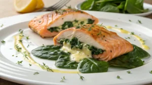 Brie and Spinach Stuffed Salmon