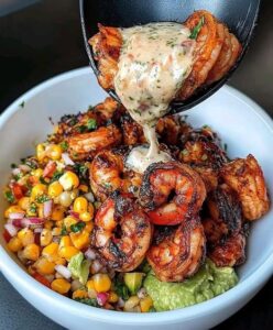 Grilled Shrimp Bowl with Avocado🍤🥑🌽