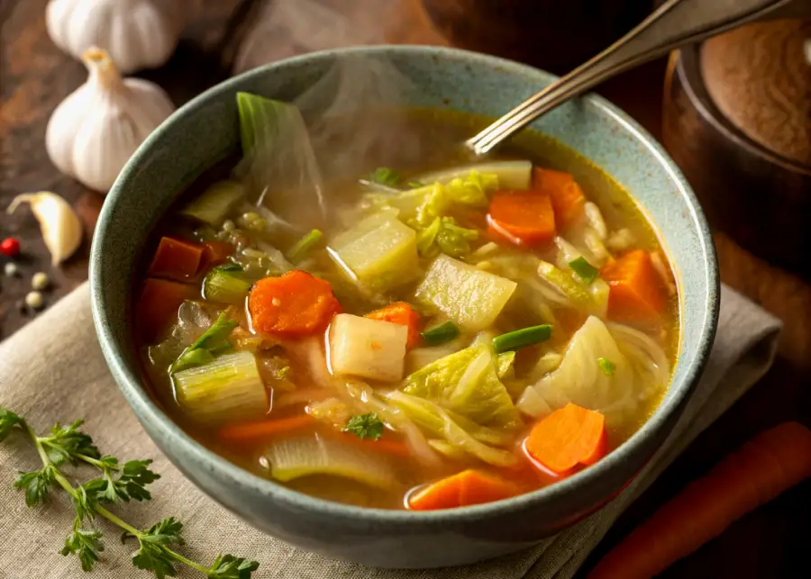 Garlicky Cabbage Soup