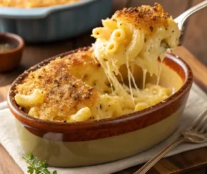 Three-Cheese Macaroni Gratin