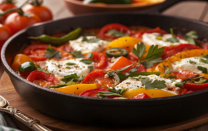 Vegetable Feta Skillet, Shakshuka Style